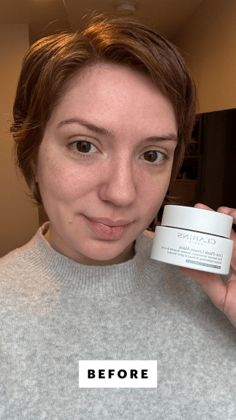 Silva before applying the Clarins CryoFlash Cream Mask